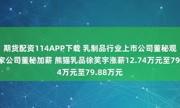 期货配资114APP下载 乳制品行业上市公司董秘观察：19家公司董秘加薪 熊猫乳品徐笑宇涨薪12.74万元至79.88万元
