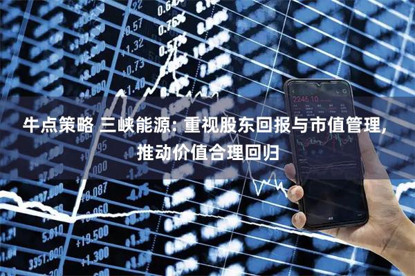 牛点策略 三峡能源: 重视股东回报与市值管理, 推动价值合理回归